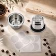 کپسول قهوه قابل شارژ مدل Nespresso Rechargeable مناسب برای دستگاه های نسپرسو به همراه 100 عدد برچسب 