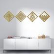 دیوارکوب مدل عناصر چهارگانه طرح لوزی مجموعه 4 عددی