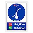 تابلو ایمنی مستر راد طرح حداکثر دما 25 حداقل دما 15 کد THB184