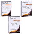قرص تقویت مو هلث اید مدل Hair-vit بسته سه‌تایی 30 عددی، حاوی ویتامین‌های گروه B و آمینواسیدهای ضروری برای استحکام، ضخامت و درخشندگی مو، مناسب بزرگسالان و افراد بالای 16 سال