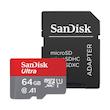 کارت حافظه microSDXC سن دیسک مدل Ultra A1 کلاس 10 استاندارد UHS-I سرعت 100MBps ظرفیت 64 گیگابایت به همراه آداپتور SD