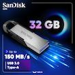 فلش مموری سن دیسک مدل CZ73 ظرفیت 32 گیگابایت با بدنه فلزی، رابط USB 3.0 و سرعت انتقال 150 مگابایت بر ثانیه، سازگار با ویندوز و مک و مناسب موبایل، تبلت، لپ‌تاپ و تلویزیون