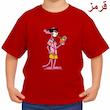 تی‌شرت آستین کوتاه بچگانه مدل پلنگ صورتی کد p1 