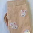 جوراب بچگانه ساق‌کوتاه طرح خرگوش رنگ گلبهی