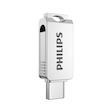 فلش مموری OTG فیلیپس مدل FM30UC ظرفیت 64 گیگابایت با رابط USB 3.2 و Type-C، سرعت خواندن 130 مگابایت بر ثانیه، سرعت نوشتن 80 مگابایت بر ثانیه، سازگار با ویندوز، مک و لینوکس، مقاوم در برابر خش و اثر انگشت