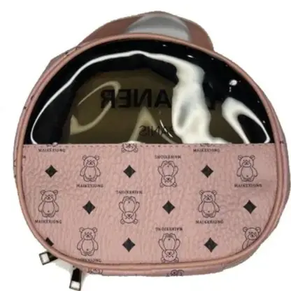 کیف آرایشی دستی بیضی مدل چاپ خرسی