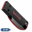 فلش مموری سن دیسک Cruzer Blade CZ50 ظرفیت 32 گیگابایت با رابط USB 2.0، سرعت انتقال 30 مگابایت بر ثانیه، طراحی بدون درپوش و بدنه مات مقاوم در برابر لک و اثر انگشت، دارای شیار اتصال بند و نرم‌افزار امنیتی