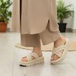 دمپایی زنانه پاپا مدل لژ دار الی بانو BK.4312