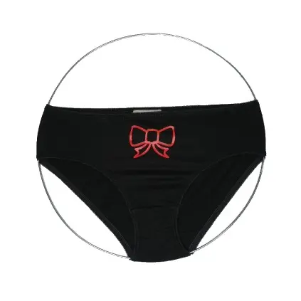 شورت مشکی نخ پنبه طرح پاپیون قرمز برند یانگ استایل