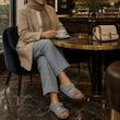 صندل زنانه اسمارا مدل فول چرم طبیعی بیرکن