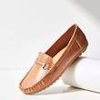 کفش کالج زنانه مکس مدل Textured Slip-On Moccasins With Metallic Accen