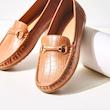 کفش کالج زنانه مکس مدل Textured Slip-On Moccasins With Metallic Accen