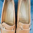 کفش کالج زنانه مکس مدل Textured Slip-On Moccasins With Metallic Accen