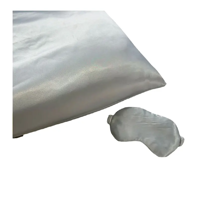 پک روبالشتی ساتن و چشم بند نقره ایی