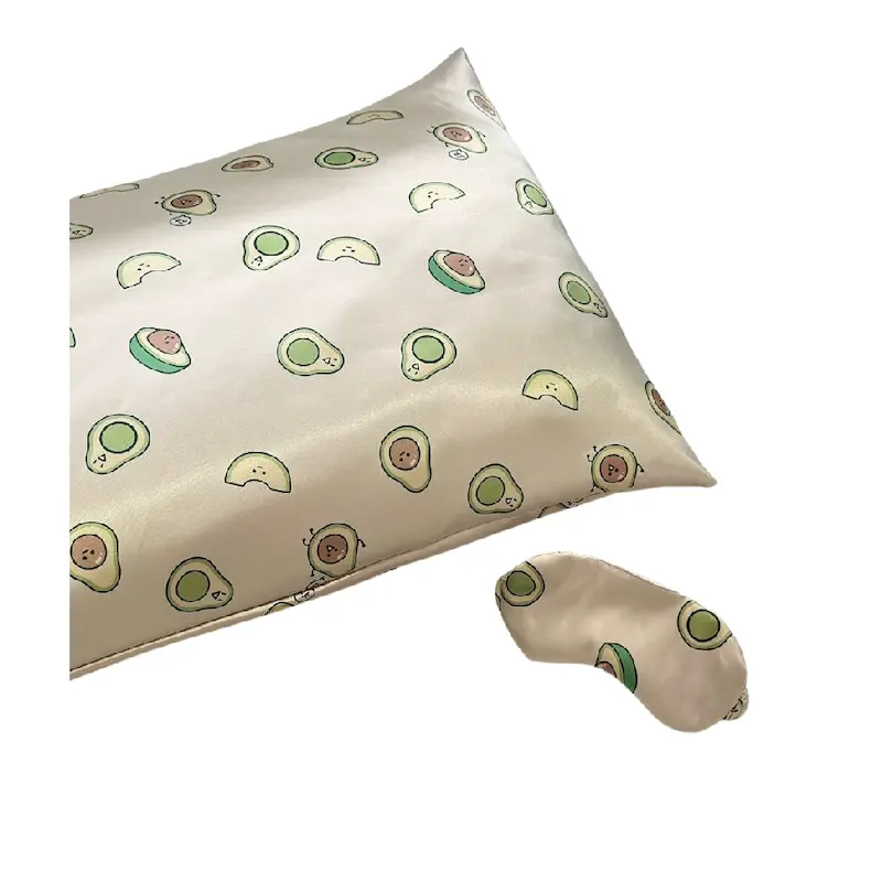 پک روبالشتی ساتن و چشم بند طرح آووکادو