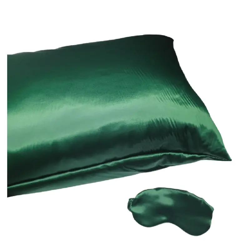 پک روبالشتی ساتن و چشم بند سبز