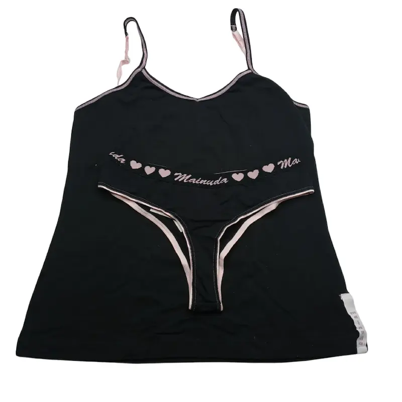 تاپ و شورت صورتی مشکی و صورتی مینودا 