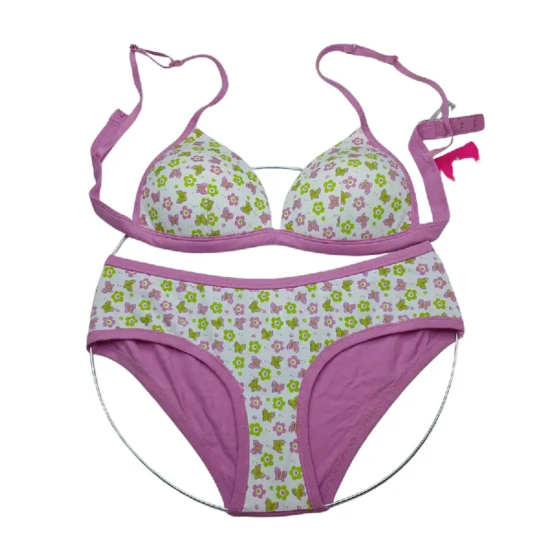 ست سوتین و شورت زنانه طرح گل و پروانه انریکو کاوری