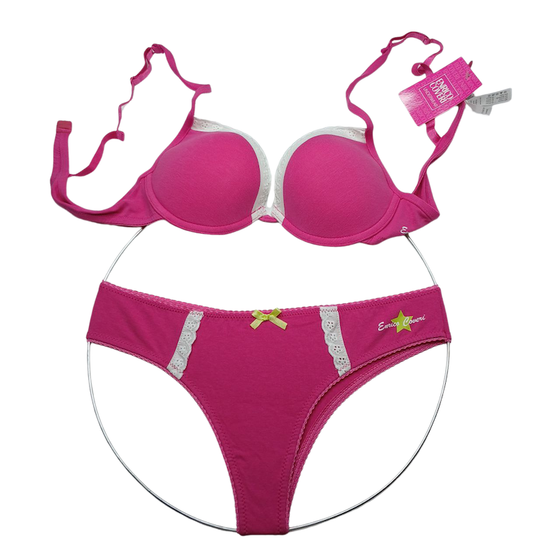 ست سوتین و شورت زنانه صورتی انریکو کاوری