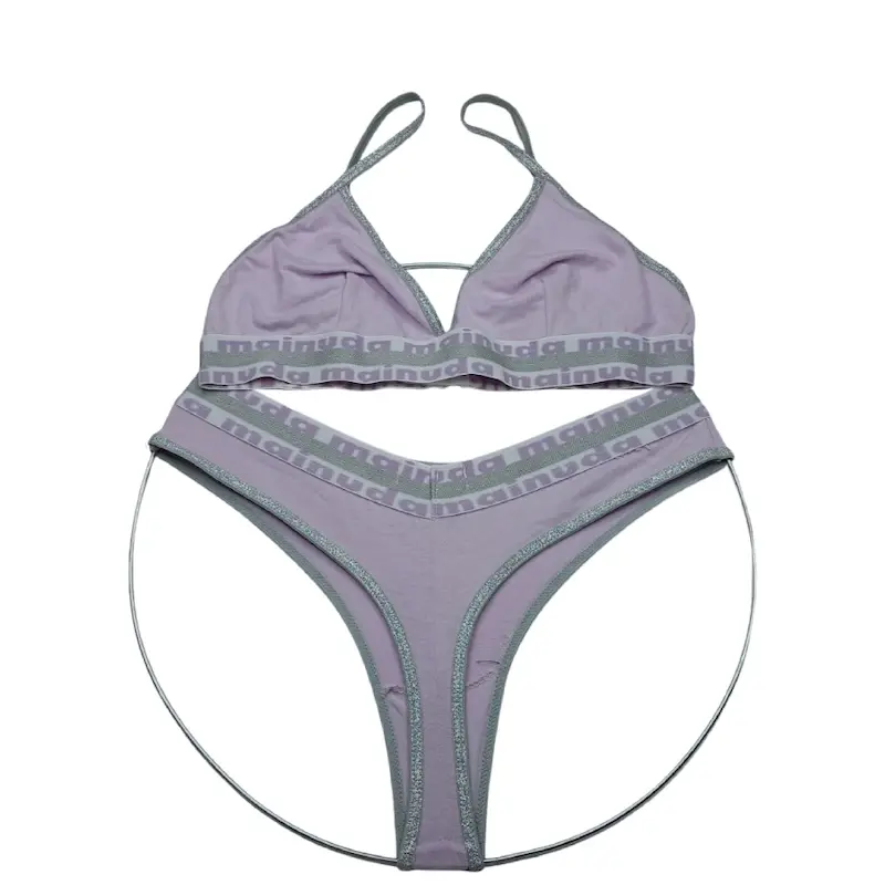 ست شورت و سوتین یاسی رنگ مینودا 