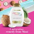 شامپو مو او جی ایکس مدل Coconut Miracle Oil حجم 385 میلی‌لیتر، نرم‌کننده، تقویت‌کننده، ترمیم‌کننده، درخشان‌کننده، آبرسان، فاقد پارابن و سولفات، مناسب موهای ضخیم، فر و آسیب‌دیده