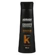 شامپو کراتینه آگرادو مدل KERATIN حجم 400 میلی‌لیتر، صاف‌کننده، ترمیم‌کننده، نرم‌کننده، براق‌کننده، مناسب انواع موهای شکننده، فر، آسیب‌دیده و نازک، حاوی کراتین هیدرولیز شده و ویتامین E