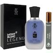 ادو پرفیوم مردانه پاشا مدل مونت بلنک لجند با رایحه خنک حجم 50 میلی لیتر به همراه عطر جیبی پاشا مدل تام فورد بلک ارکید با رایحه گرم حجم 24 میلی لیتر