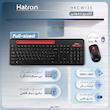 کیبورد و ماوس بی سیم هترون مدل HKCW135، سوییچ ممبران، Full-Size