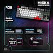 کیبورد گیمینگ هیسکا مدل HX-KEG440، سوییچ مکانیکال آبی، Tenkeyless، نورپردازی RGB