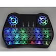 مینی کیبورد بی سیم همراه با تاچ پد مدل SUPER-RGB