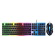 کیبورد و موس مخصوص بازی تی ولف مدل TF230، سوییچ ممبران، Full size، نورپردازی LED RGB 