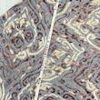 پارچه ملحفه عرض 2 متر مدل نساجی طوبی طرح ترنج  رنگ آجری