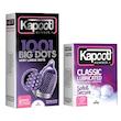 کاندوم کاپوت مدل BIG DOTS بسته 10 عددی به همراه کاندوم کاپوت مدل Classic Lubricated بسته 3 عددی