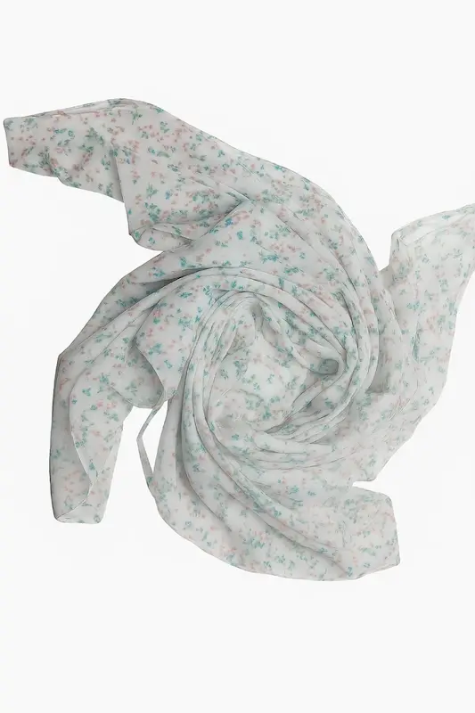 شال با گل های سبز