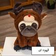 عروسک طرح سگ بولداگ مدل لباس پوش کد JIMI110 ارتفاع 30 سانتی‌متر