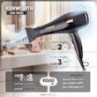 سشوار حرفه‌ای 2400 وات کنورث مدل KW-9030، موتور AC، وزن 1050 گرم، المنت فلز، دارای سری متمرکز‌کننده باریک، متمرکز‌کننده پهن با ویژگی صاف‌کنندگی، با قابلیت فناوری تولید یون