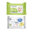 دستمال مرطوب کامان مدل Milk بسته 20 عددی به همراه دستمال مرطوب دافی مدل Cucumber & Lemon بسته 20 عددی