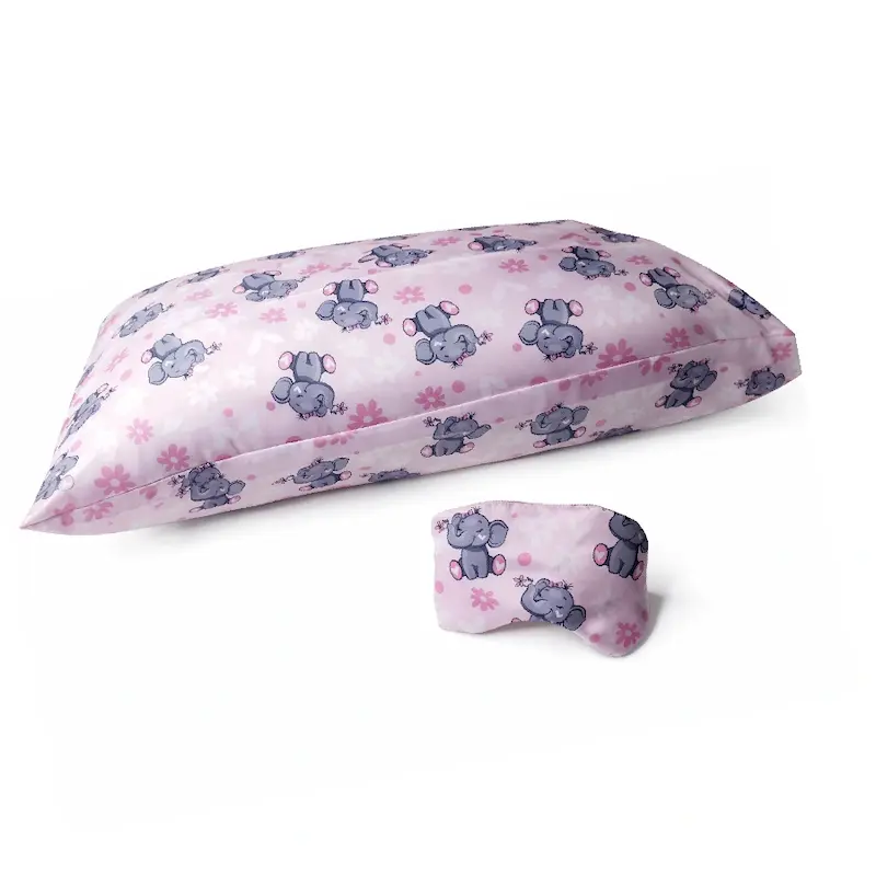 پک روبالشتی ساتن و چشم بند طرح فیلی