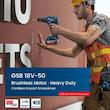 پیچ گوشتی شارژی چکشی بوش مدل براشلس هوشمند کد GSB 18V-50 EC