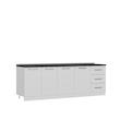 کابینت زمینی فلفور کابینت مدل 225 cm مجموعه 3 عددی