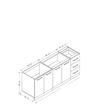 کابینت زمینی فلفور کابینت مدل 225 cm مجموعه 3 عددی