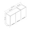 کابینت دیواری فلفور کابینت مدل 135 cm مجموعه دو عددی