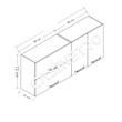  کابینت دیواری فلفور کابینت مدل A- 180 cm مجموعه دو عددی
