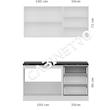 کابینت زمینی فلفور کابینت مدل 150 cm مجموعه چهار عددی