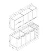 کابینت آشپزخانه فلفور کابینت مدل 225 cm مجموعه 6 عددی
