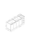 کابینت زمینی فلفور کابینت مدل 200 cm مجموعه 3 عددی