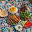 سفره 4 نفره مدل TCA080502 طرح برگی سایز 88×88 سانتی متر