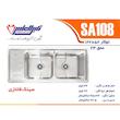 سینک ظرفشویی استیل توکار دو لگنه نگین الماس مدل SA108