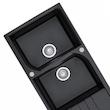 سینک ظرفشویی گرانیت توکار دو لگنه پارادایز مدل TURKEY-210HELMA-BLACK-AKlil
