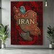  پوستر پارچه ای طرح مخمل نقشه ایران مدل فرش ایرانی (2) کد BK25055